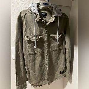 Pull & Bear Men’s Long - Sleeve / Scoop-Hem Button-Up Jacket Size M